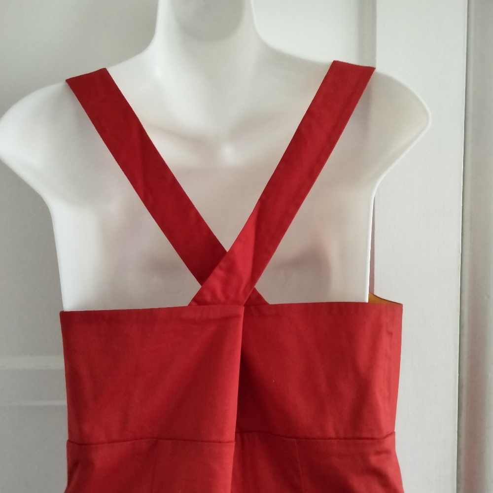 Calvin Klein Red Sleevless Button Down Sheat Midi… - image 5